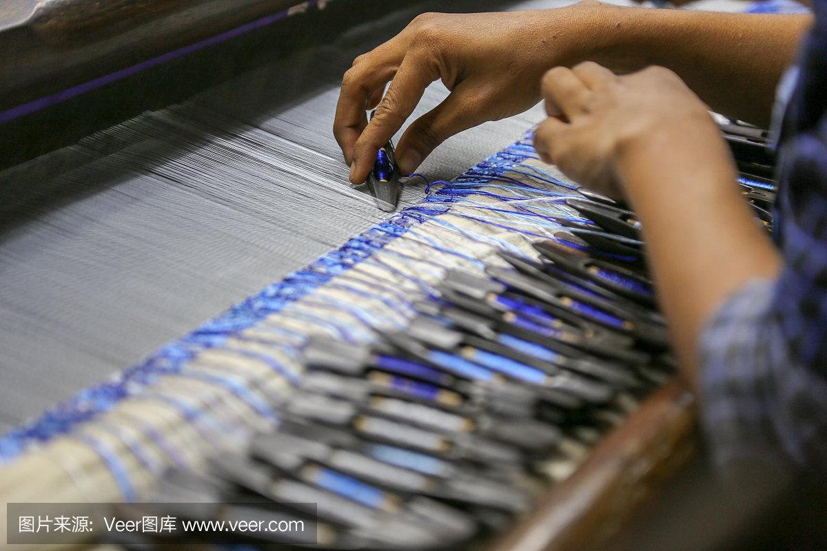 丝织和编织手,缅甸